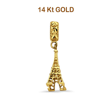 14K Yellow Gold Effiel Charm for Mix&Match Pendant 24mmX6mm 0.7 grams